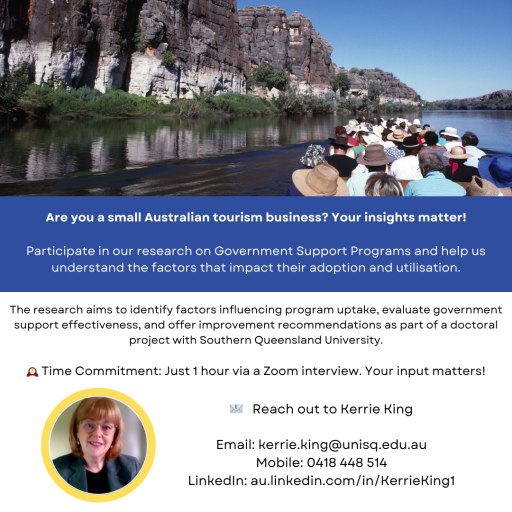 Small Australian tourism businesses are invited to participate in research about their decisions to 